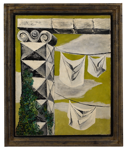 Artist John Banting: Ruins + clothes-line, circa 1937
