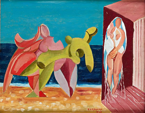 Artist Edward Rogers: Beach Ballet, Study of Shapes, 1948
