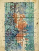 Artist Gilbert Spencer: Tennis - viewed from a gap in the trees, circa 1966