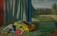 Artist Charles Mahoney: Ludo with Landscape, mid 1930s